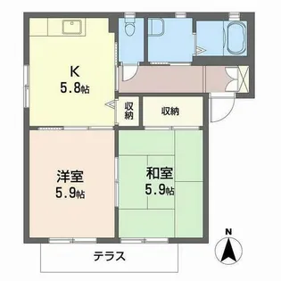 グリーンたちばなII【0101号室】の間取り