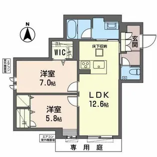 オーキッド 京都北山【1階】の間取り