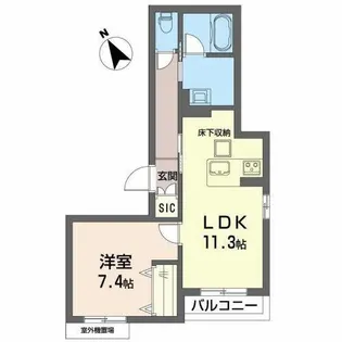 シャーメゾン グランベラノ【0101号室】の間取り
