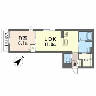 palace uno【0102号室】の間取り
