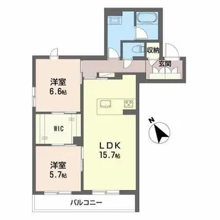 ボンクハージュ プラス【0203号室】の間取り