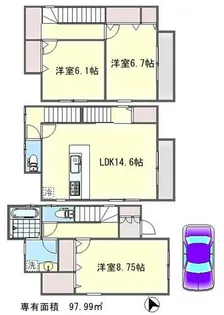 京都府京都市左京区田中玄京町【一戸建】の間取り