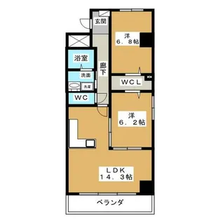 ラヴィータ泉【6階】の間取り
