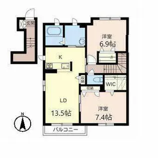 プリムベール豊中 2号館【2階】の間取り