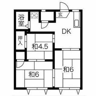 タウニーストリート中棟【202号室】の間取り