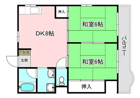 2DKの間取り画像