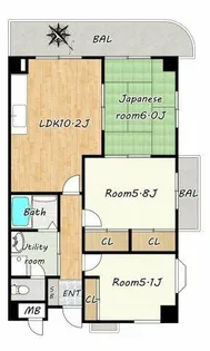 インディペンデンスハイツ【5階】の間取り