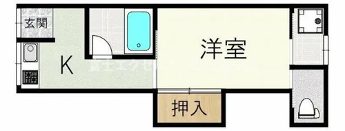 河内天美南アパート【1階】の間取り