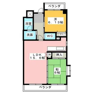 2LDKの間取り画像