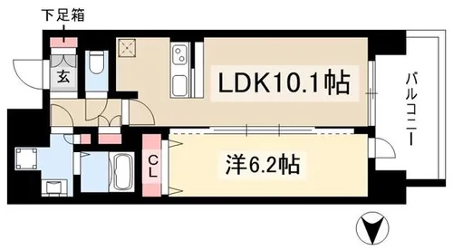 プレサンス丸の内リラティ【9階】の間取り
