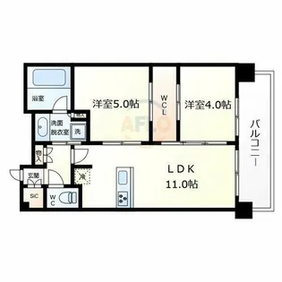 セレニテ心斎橋グランデ【14階】の間取り