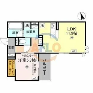 トリシア千躰【1階】の間取り