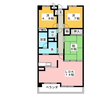バンベール千種竹越【2階】の間取り