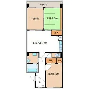 サンメゾン勢子坊【1階】の間取り