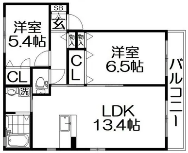 スクエアコート長尾【1階】の間取り