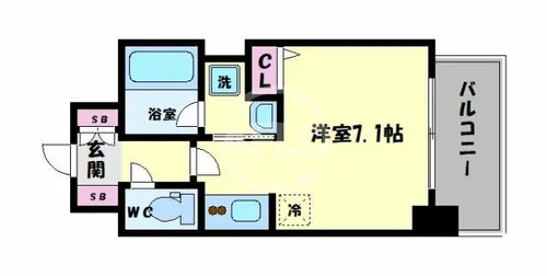 セイワパレス玉造駅上【13階】の間取り