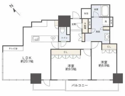 ザ・セントラルマークタワー【14階】の間取り
