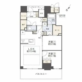 ジオタワー大阪十三【16階】の間取り