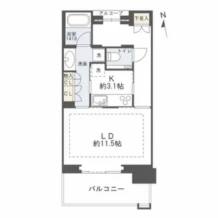 グラングリーン大阪THE NORTH RESIDENCE【6階】の間取り