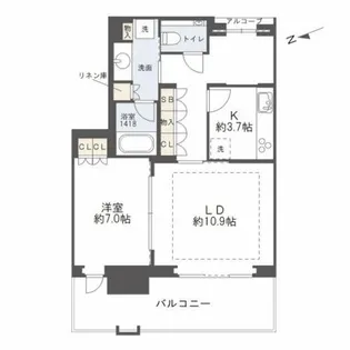 グラングリーン大阪THE NORTH RESIDENCE【10階】の間取り