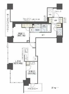シエリアタワー大阪堀江【7階】の間取り