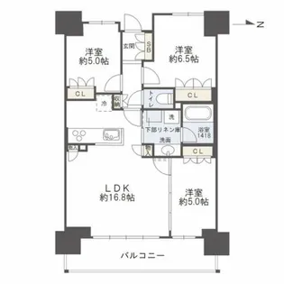 リバーガーデン四天王寺【15階】の間取り