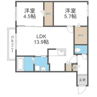 ブランシャールALAIN幌平橋【4階】の間取り