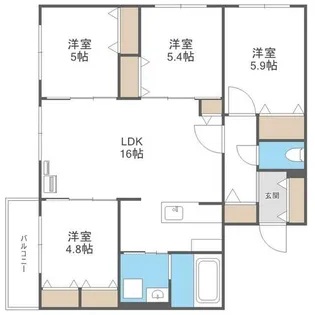 BLUE FOREST【4階】の間取り