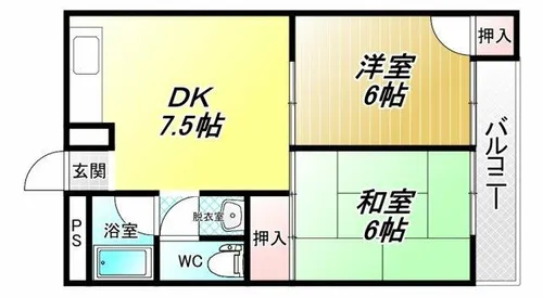 楠根スカイハイツ【1階】の間取り