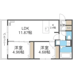 ガイアール南円山【4階】の間取り