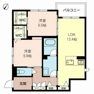 D’s Court大淀北【0201号室】の間取り