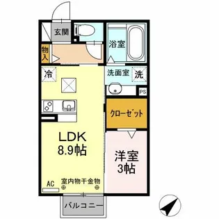 スカイパル【1階】の間取り