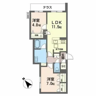 siesta【0103号室】の間取り
