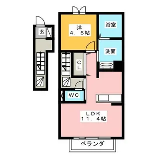 グランフィールド アスカ【2階】の間取り