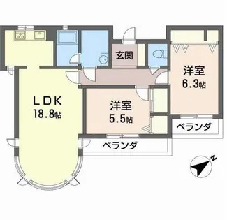 グランドメゾン草津東【0202号室】の間取り