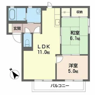 ヴィラ・ベール【A202号室】の間取り