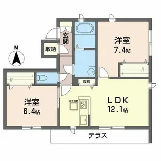 シャーメゾン プラム【0101号室】の間取り