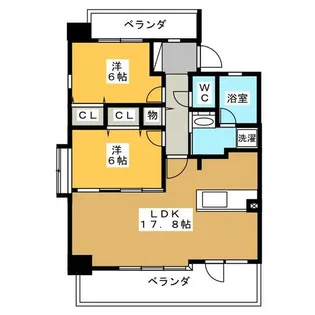 2LDKの間取り画像