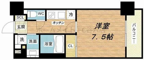 アスヴェル阿波座BLUE EARTH【7階】の間取り