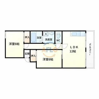 第1マンション寺直【6階】の間取り
