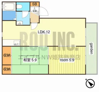 ディアス北新在家【A101号室】の間取り