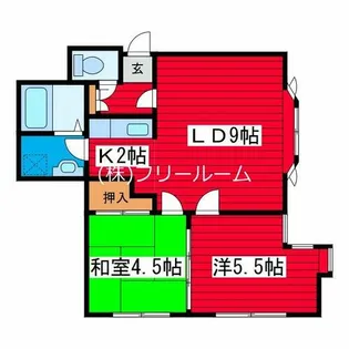 シティハウスHOXIN西岡B【2階】の間取り