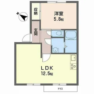 アクシス園田【1階】の間取り