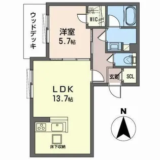 シャーメゾン アミコート【0101号室】の間取り