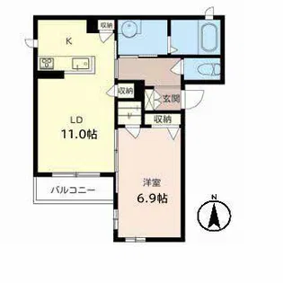 アベニール・コート緑地【0201号室】の間取り