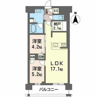 ヴァンベール江坂公園【0703号室】の間取り