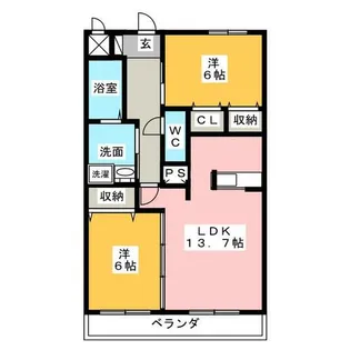 ミュートス神の倉Ⅱ【1階】の間取り