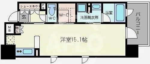 パークアクシス心斎橋【9階】の間取り