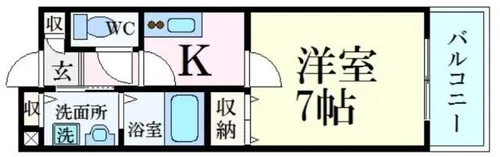 ネオクオーツ神屋壱番館【2階】の間取り