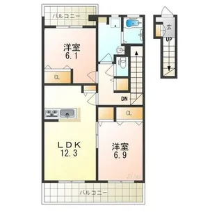 大阪府堺市東区高松【アパート】の間取り